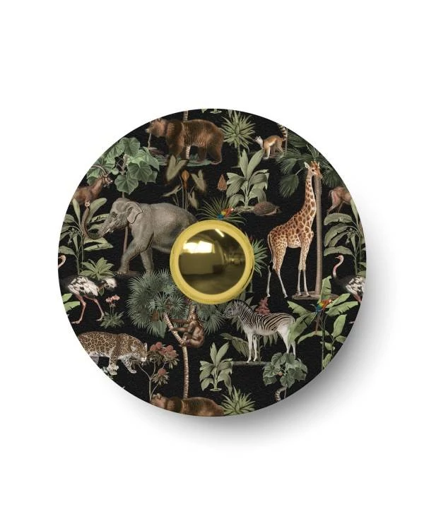 Ellepì Mini-Flachlampenschirm mit Dschungeltieren 'Wildlife Whispers', Durchmesser 24 cm - Hergestellt in Italien