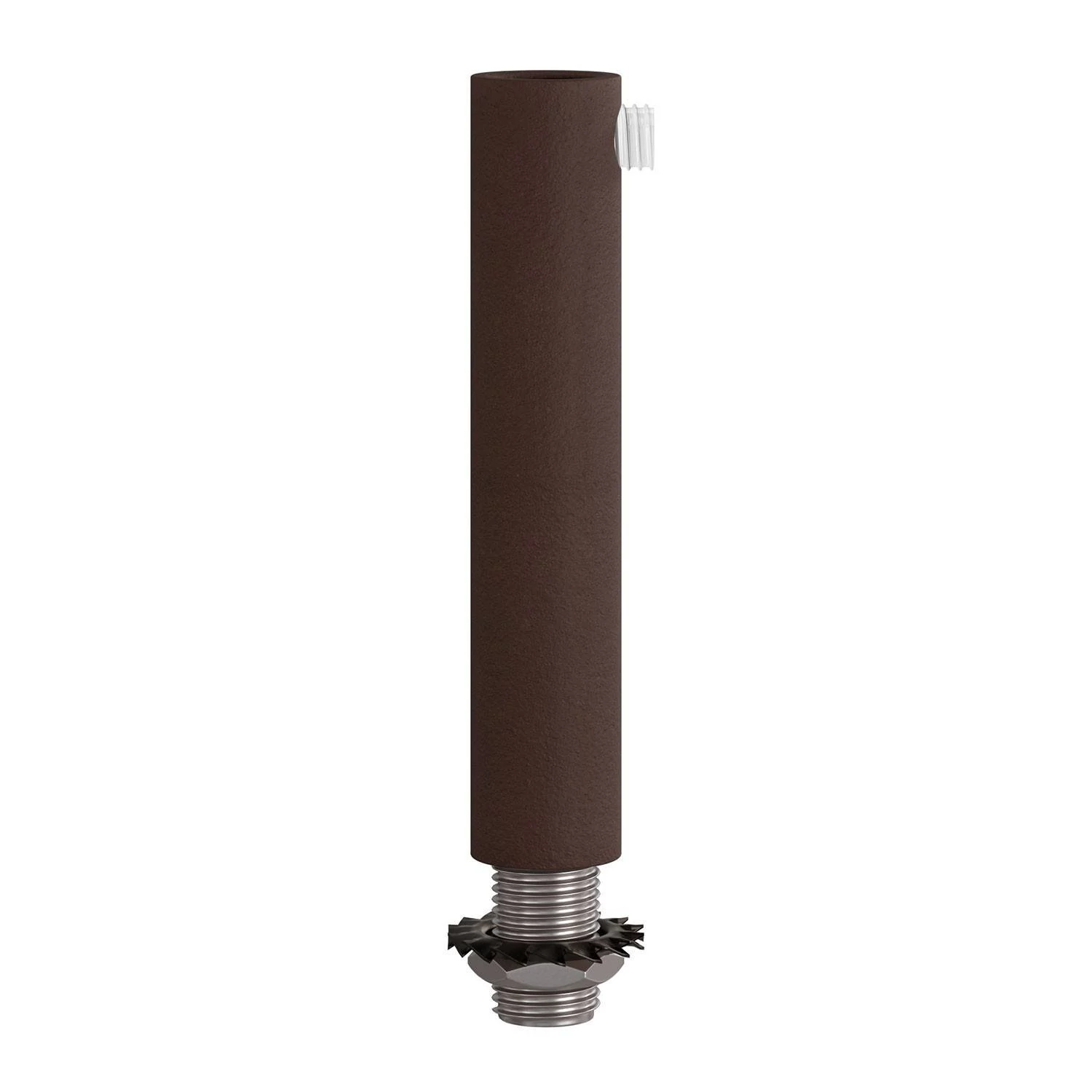 Runde Zugentlastung aus Metall, 7 cm lang, komplett mit Gewinderohr, Mutter und Unterlegscheibe