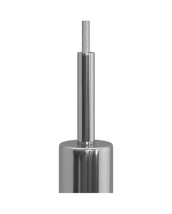 Runde Zugentlastung aus Metall, 7 cm lang, komplett mit Gewinderohr, Mutter und Unterlegscheibe