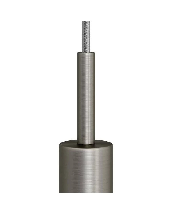 Runde Zugentlastung aus Metall, 7 cm lang, komplett mit Gewinderohr, Mutter und Unterlegscheibe