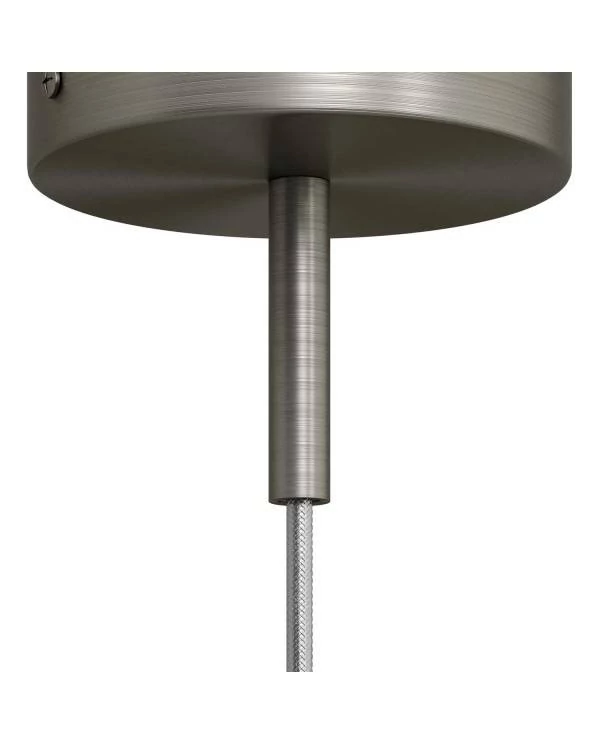 Runde Zugentlastung aus Metall, 7 cm lang, komplett mit Gewinderohr, Mutter und Unterlegscheibe