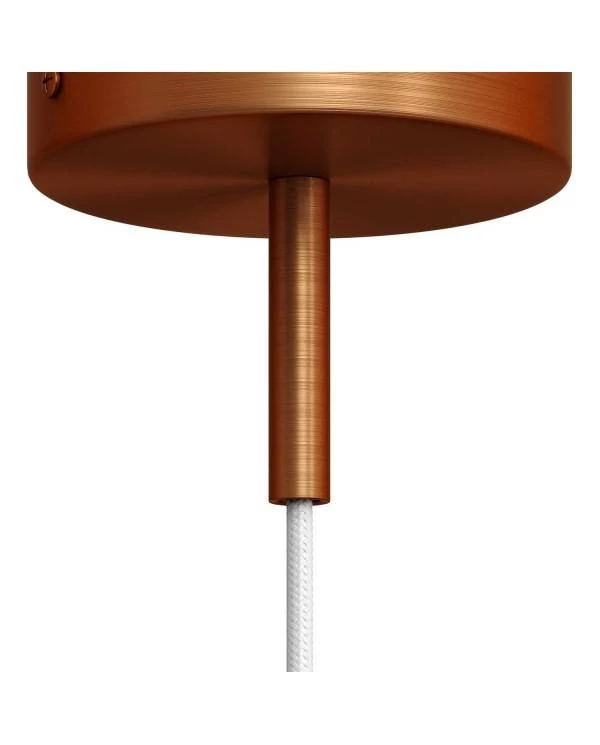 Runde Zugentlastung aus Metall, 7 cm lang, komplett mit Gewinderohr, Mutter und Unterlegscheibe