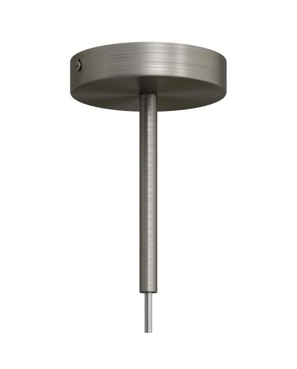 Runde Zugentlastung aus Metall, 15 cm lang, komplett mit Gewinderohr, Mutter und Unterlegscheibe