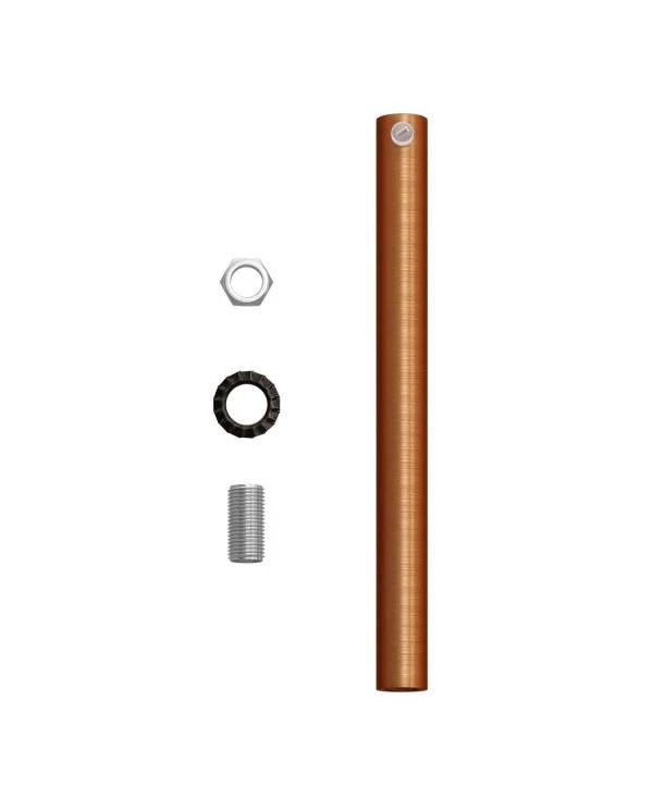 Runde Zugentlastung aus Metall, 15 cm lang, komplett mit Gewinderohr, Mutter und Unterlegscheibe