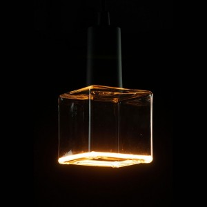 LED-Glühbirne Cube, Klar, Floating-Linie, 4.5W 300Lm 2200K Dimmbar