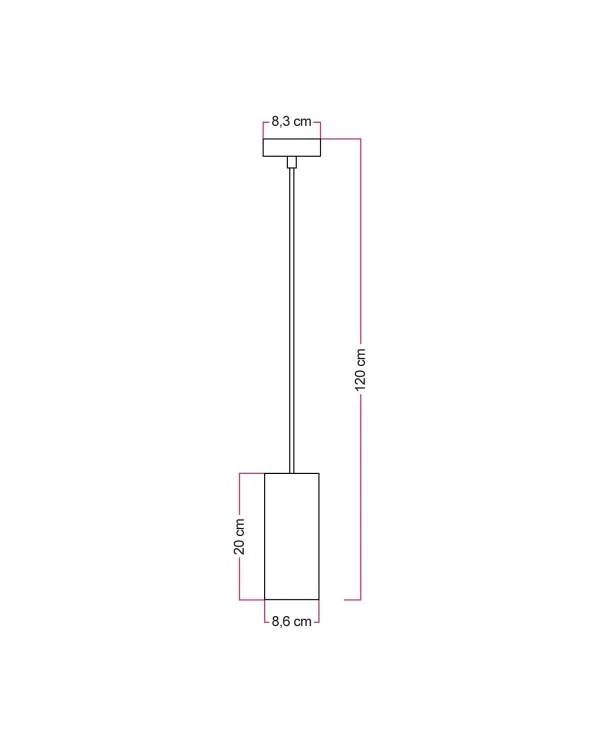 Pendelleuchte mit Holzschirm für Tub-E27 Strahler