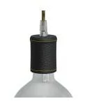 Leather covered wooden UL E26 socket kit