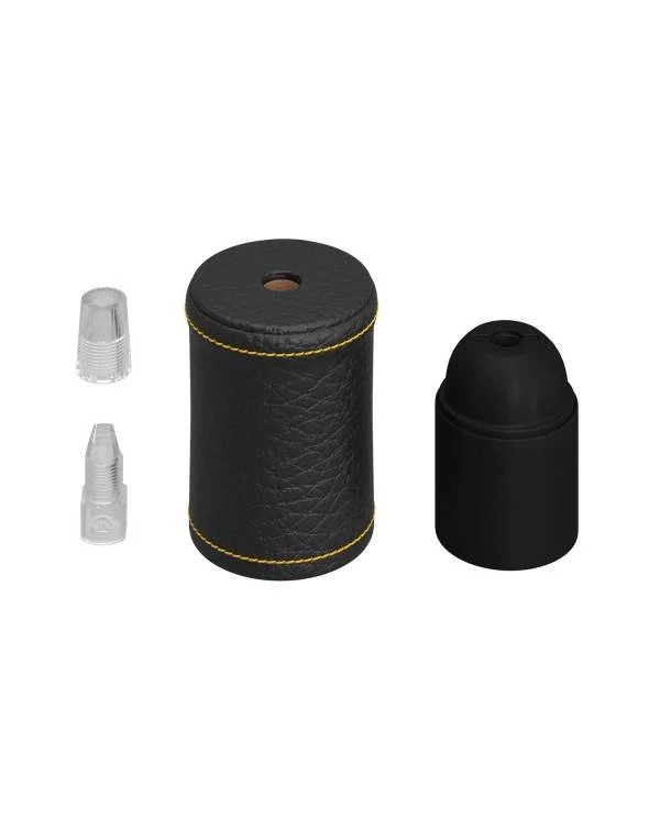 Leather covered wooden UL E26 socket kit