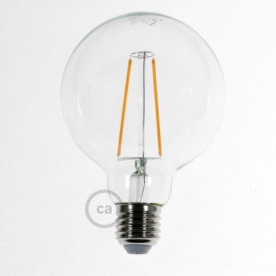 LED-Glühbirne Transparent - Globo G95 Lang Filament - 4.5W 470Lm E27 2700K