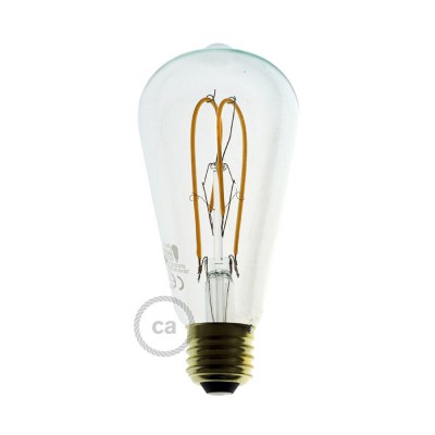 LED-Glühbirne 5W 280Lm E27 Klar Edison ST64, 2200K Dimmbar
