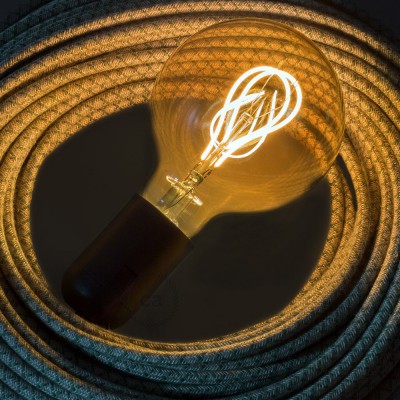 LED-Glühbirne Gold - Globo G95 Curved Doppelluping Filament - 4.5W 250Lm E27 1800K Dimmbar