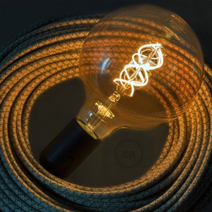 LED-Glühbirne Gold - Globo G125 Curved Spirale Filament - 4W 250Lm E27 1800K Dimmbar