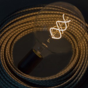 LED-Glühbirne Transparent - Globo G125 Curved Spirale Filament - 4.9W 400Lm E27 2200K Dimmbar