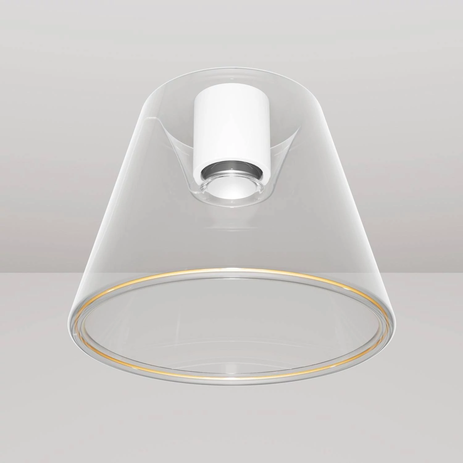 Design-Deckenleuchte mit transparenter kegelförmiger Ghost-Glühbirne