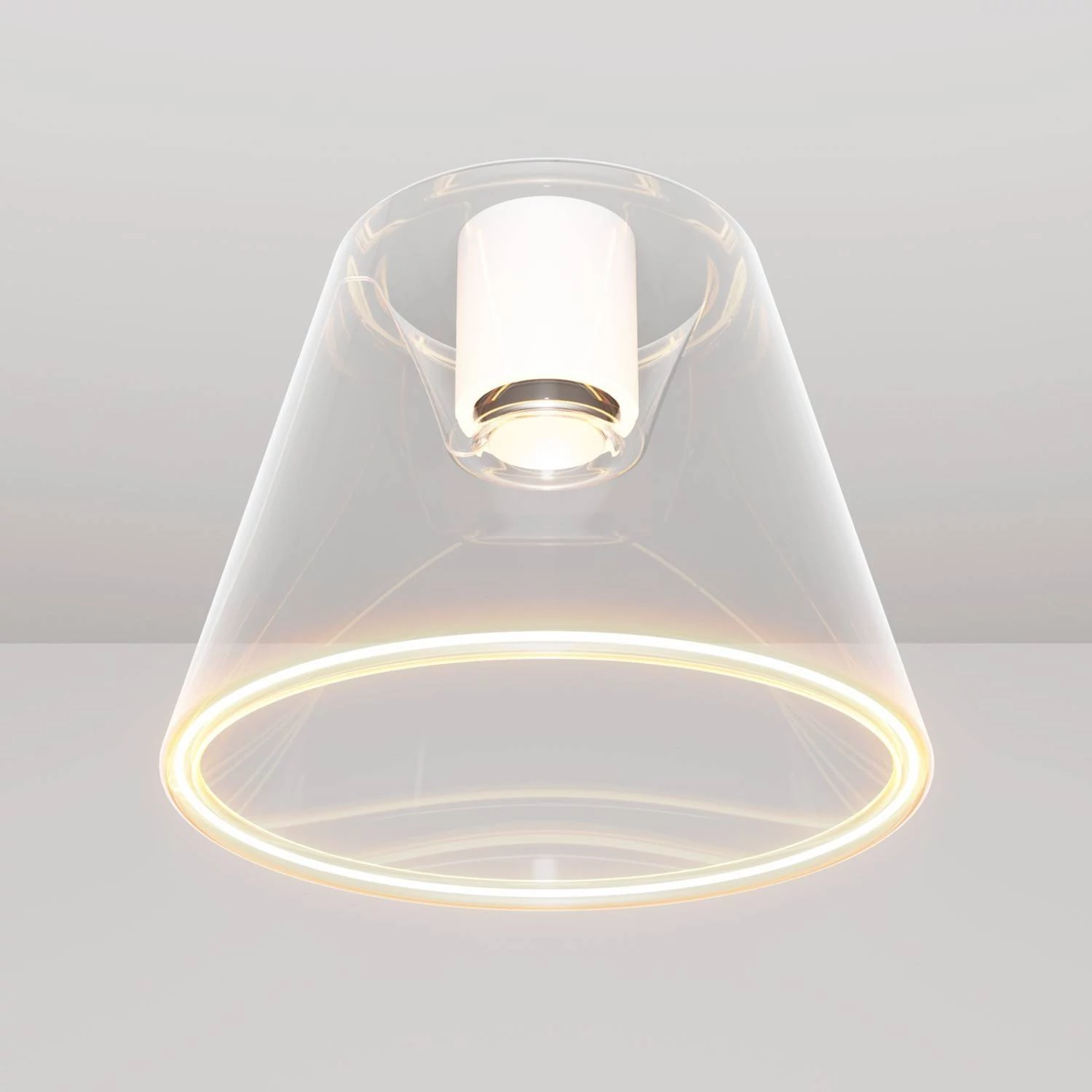 Design-Deckenleuchte mit transparenter kegelförmiger Ghost-Glühbirne