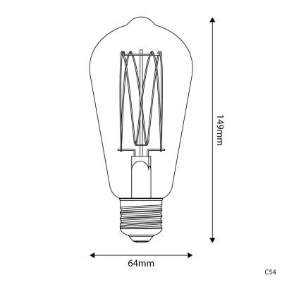 Kupfer Kopfspiegel Globe G125 LED-Glühbirne 7W 806Lm E27 2700K Dimmbar