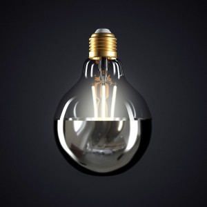 Silber Kopfspiegel Globe G95 LED-Glühbirne 7W 730Lm E27 2700K Dimmbar