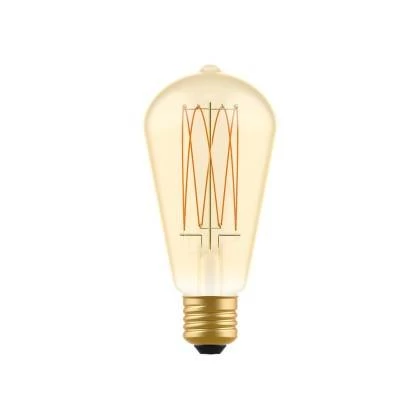 LED Glühbirne Golden Carbon Line Cage Filament Edison ST64 7W 640Lm E27 2700K Dimmbar - C54