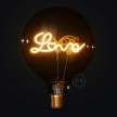 LED-Glühbirne 5W 250Lm E27 für Sockel, Gold Globo G125, "Love", 2000K Dimmbar
