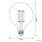 LED Glühbirne Globe G125, transparent 7W 806Lm E27 2700K dimmbar - T04