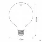 LED Glühbirne Magnetic Deco Line Globe G125 Smoky, 2,8W 90Lm E27 1800K - F05