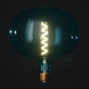 LED-Glühbirne XXL Cobble ozeanBlau (Ocean Blue) Spiral-Filament 4W 100Lm E27 2200K Dimmbar