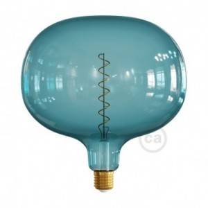 LED-Glühbirne XXL Cobble ozeanBlau (Ocean Blue) Spiral-Filament 4W 100Lm E27 2200K Dimmbar