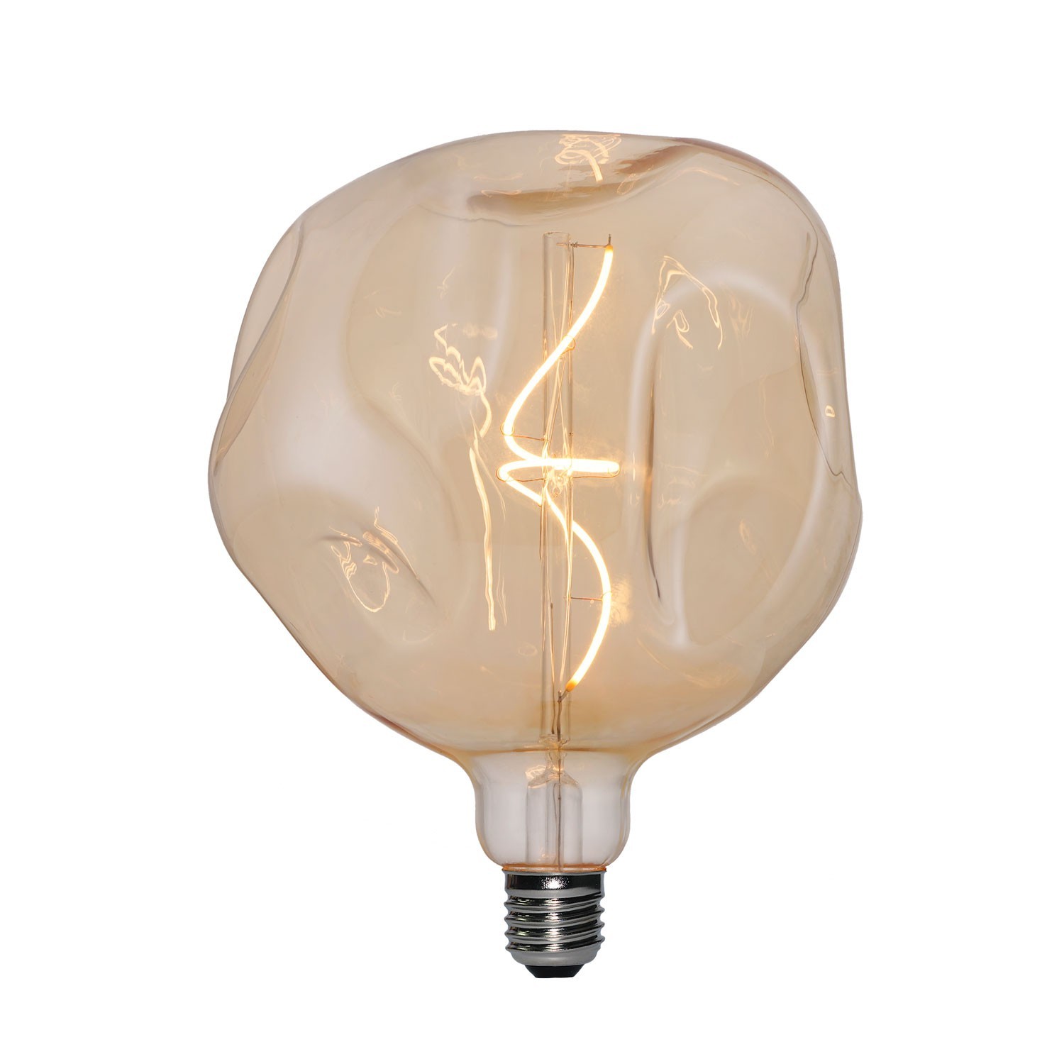 Goldene bumped LED-Glühbirne Globe G180 Spiralfaden 5W 250Lm E27 1800K Dimmbar