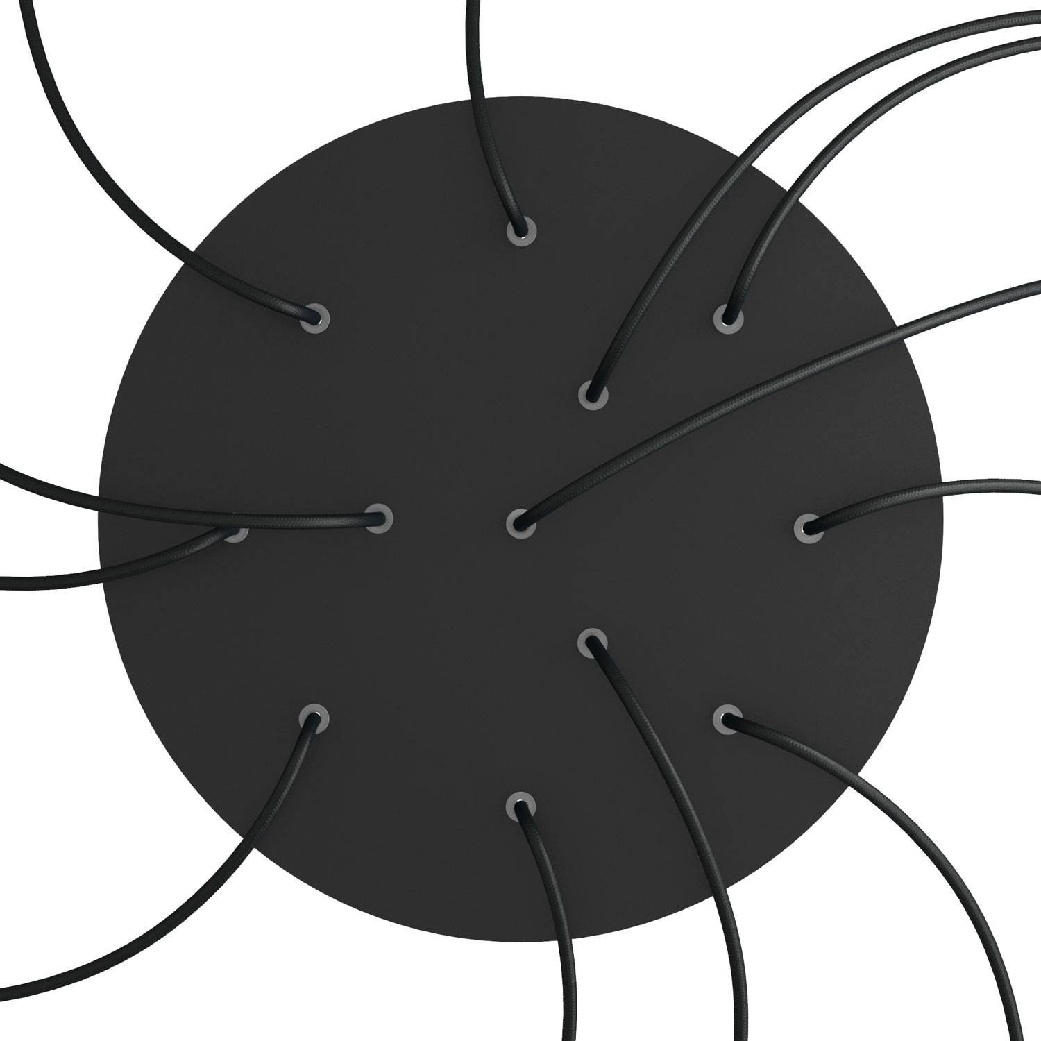 Rundes XXL 12-Loch und 4 Seitenlöchern Lampenbaldachin, Rose-One-Abdeckung, 400 mm Durchmesser