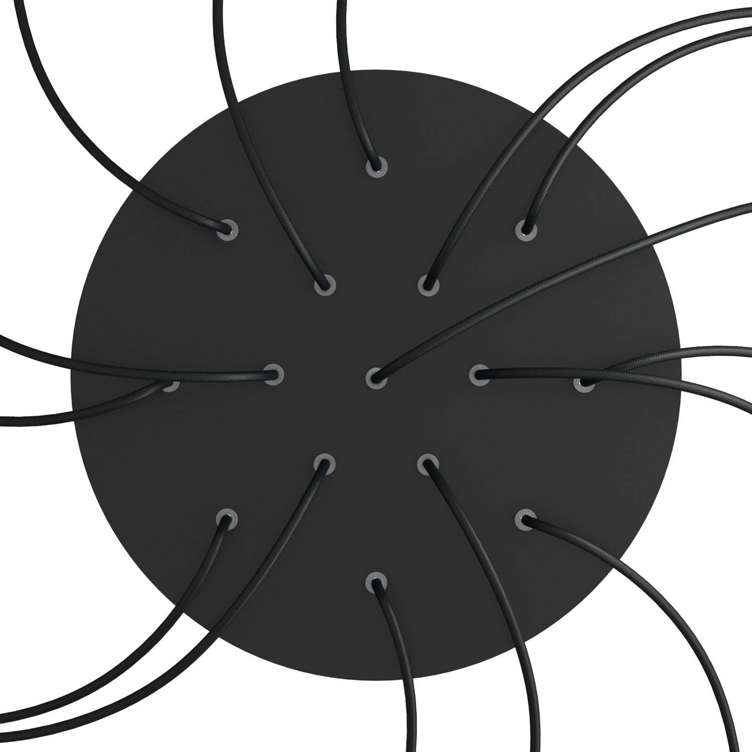 Rundes XXL 15-Loch und 4 Seitenlöchern Lampenbaldachin, Rose-One-Abdeckung, 400 mm Durchmesser