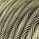 Pendelleuchte inklusive Glühbirne, Textilkabel und gefräster Lampenfassung aus Aluminium - Made in Italy