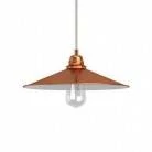 Pendelleuchte inklusive Glühbirne, Textilkabel, Swing Lampenschirm und Metall-Zubehör - Made in Italy