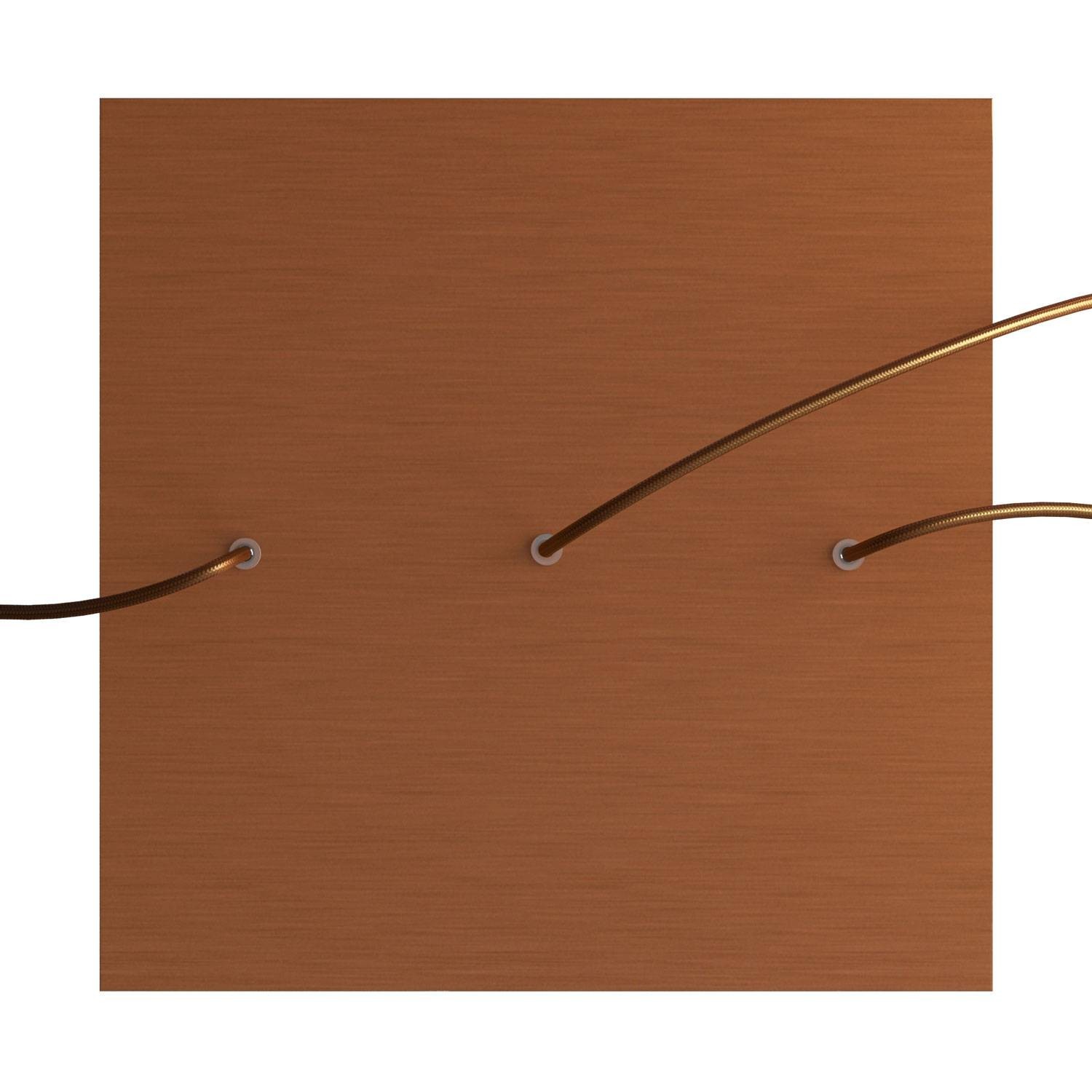 Quadratisches XXL 3 Inline-Löcher und 4 Seitenlöchern Lampenbaldachin, Rose-One-Abdeckung, 400 mm