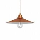 Pendelleuchte inklusive Glühbirne, Textilkabel, Swing Lampenschirm und Metall-Zubehör - Made in Italy