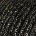 Pendelleuchte inklusive Glühbirne, Textilkabel, glockenförmiger Lampenschirm XL und Metall-Zubehör - Made in Italy