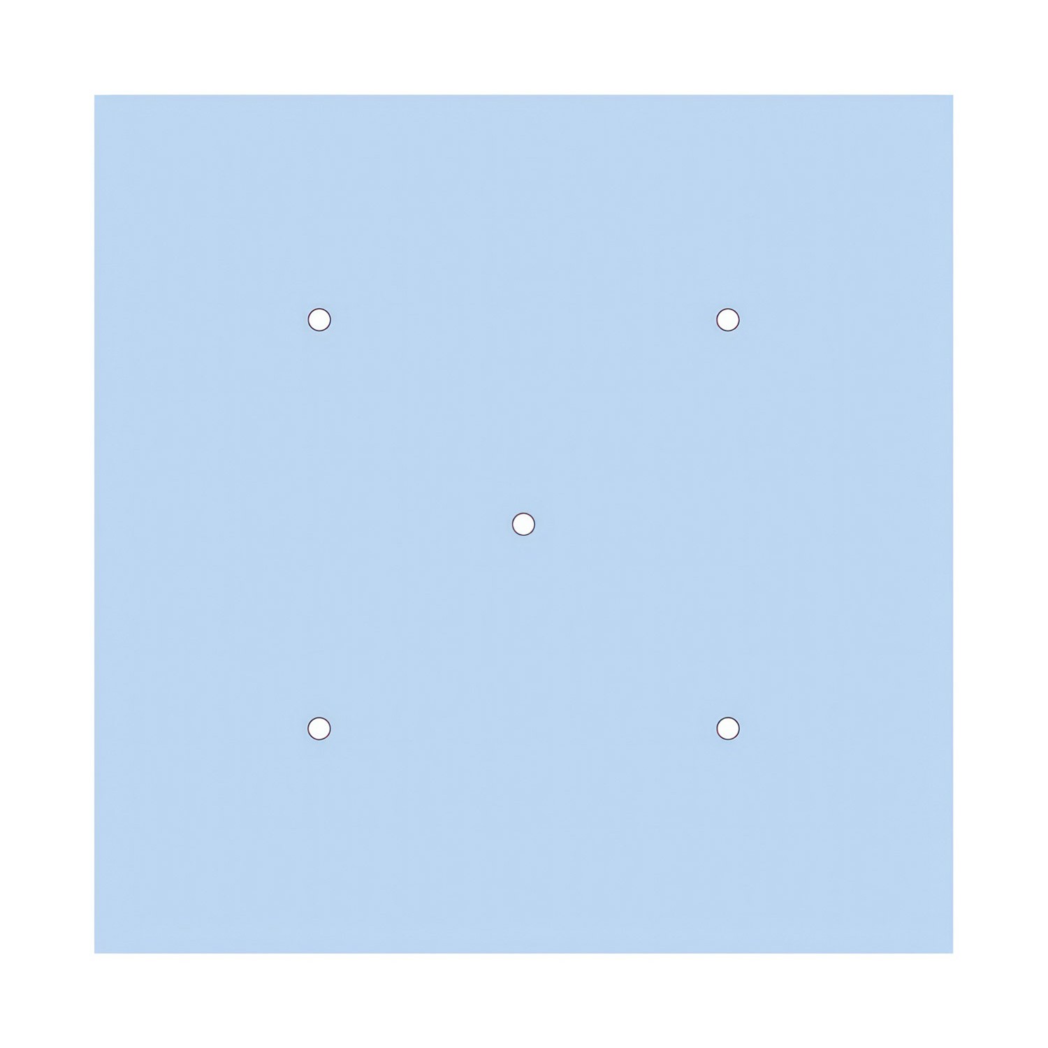 Quadratisches XXL 5-Loch und 4 Seitenlöchern Lampenbaldachin, Rose-One-Abdeckung, 400 mm