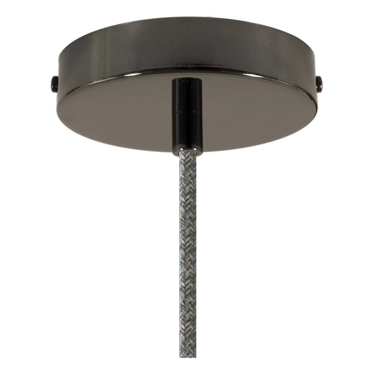 Pendelleuchte inklusive Glühbirne, Textilkabel, Industie-Lampenschirm aus Keramik und Metall-Zubehör - Made in Italy