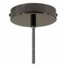 Pendelleuchte inklusive Glühbirne, Textilkabel, Industie-Lampenschirm aus Keramik und Metall-Zubehör - Made in Italy