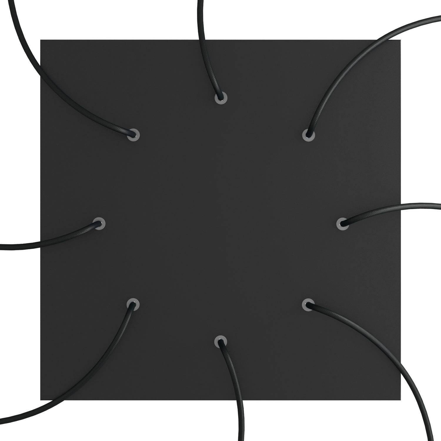 Quadratisches XXL 8-Loch und 4 Seitenlöchern Lampenbaldachin, Rose-One-Abdeckung, 400 mm