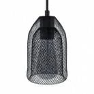 Pendelleuchte inklusive Glühbirne, Textilkabel, Ghostbell Lampenschirmkäfig und Metall-Zubehör - Made in Italy