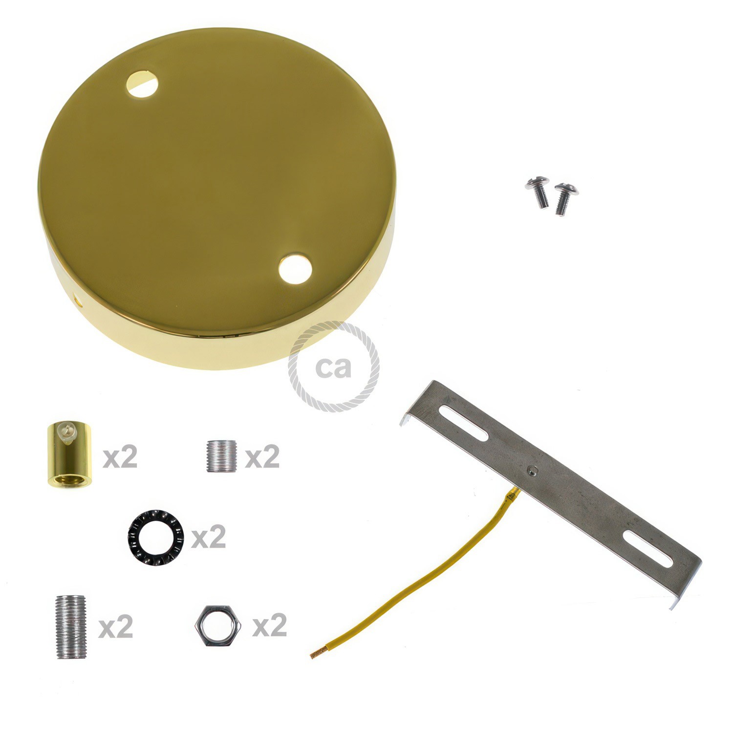 Zylindrischer 2-Loch-Lampenbaldachin Kit aus Metall
