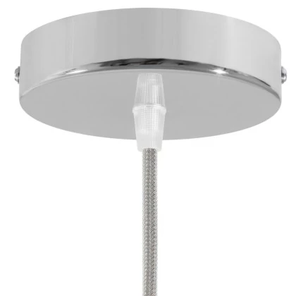 Zylindrischer Lampenbaldachin Kit aus Metall - Chrom
