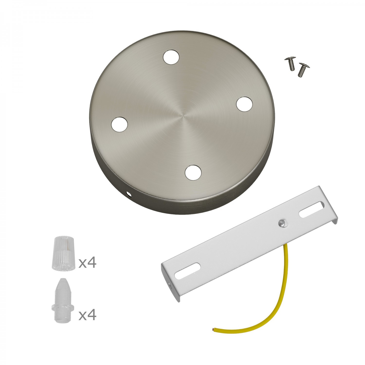 Zylindrischer 4-Loch-Lampenbaldachin Kit aus Metall