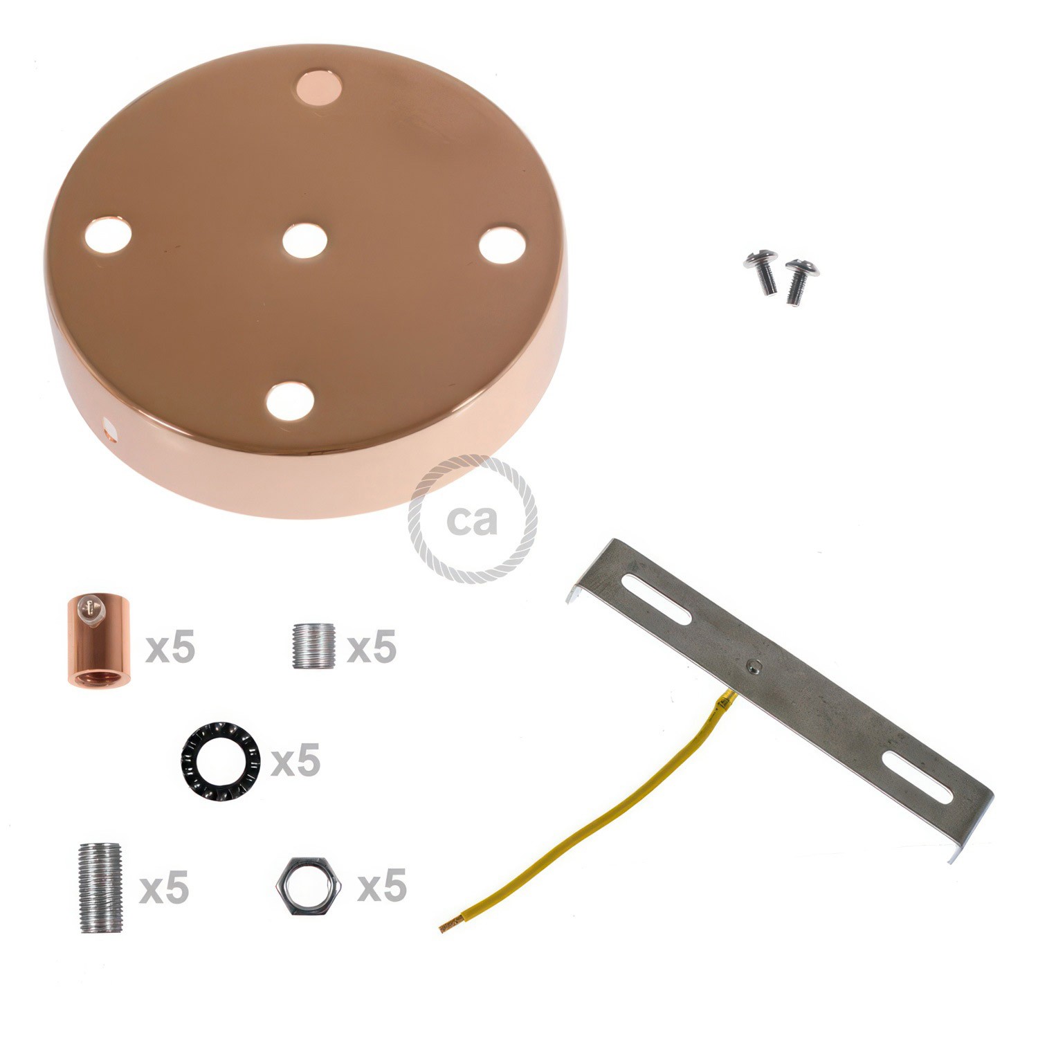 Zylindrischer 5-Loch-Lampenbaldachin Kit aus Metall