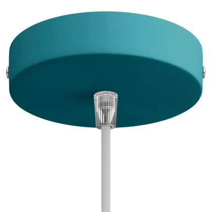 Zylindrischer Lampenbaldachin Kit aus Metall - Petrolblau