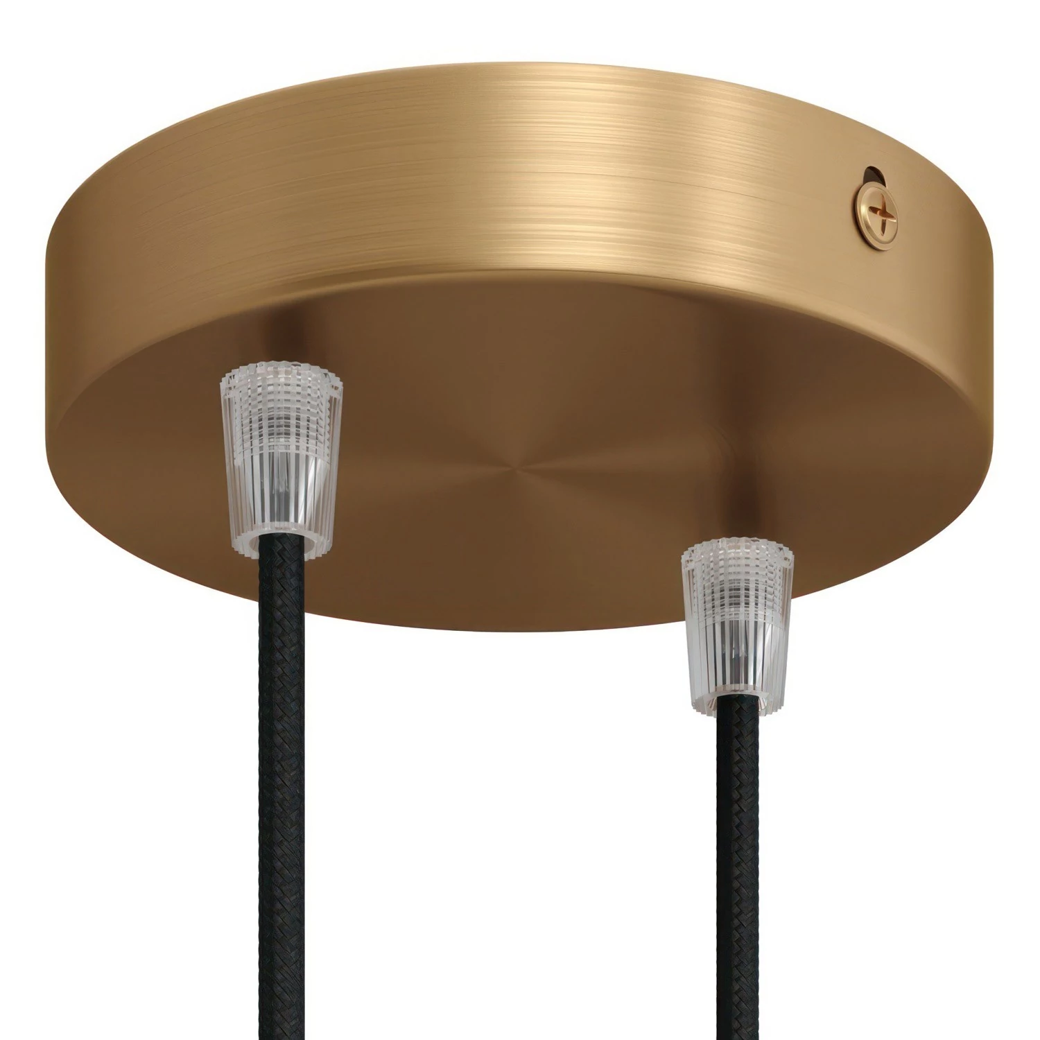 Zylindrischer 2-Loch-Lampenbaldachin Kit aus Metall - Bronze satiniert