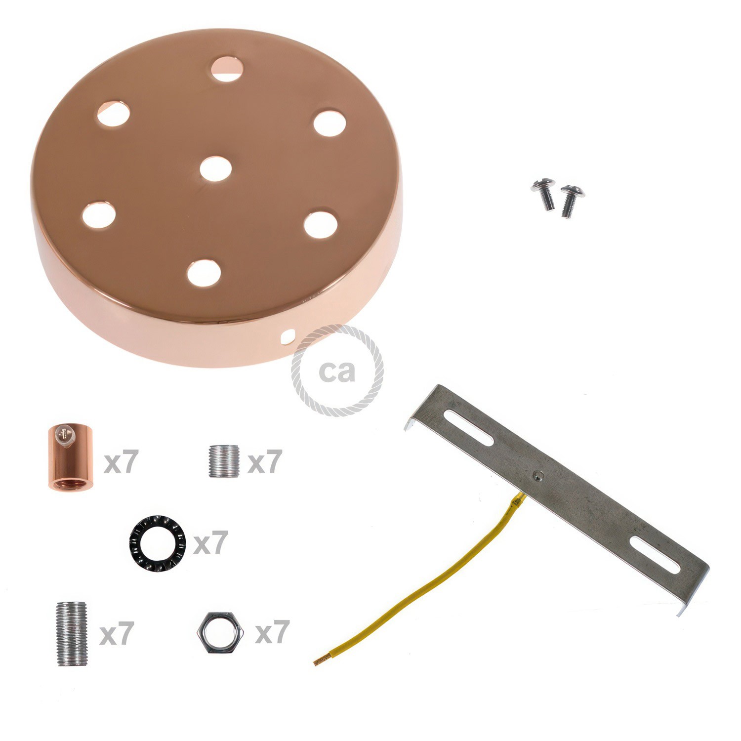 Zylindrischer 7-Loch-Lampenbaldachin Kit aus Metall