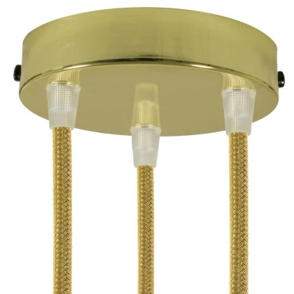 Zylindrischer 3-Loch-Lampenbaldachin Kit aus Metall - Messing