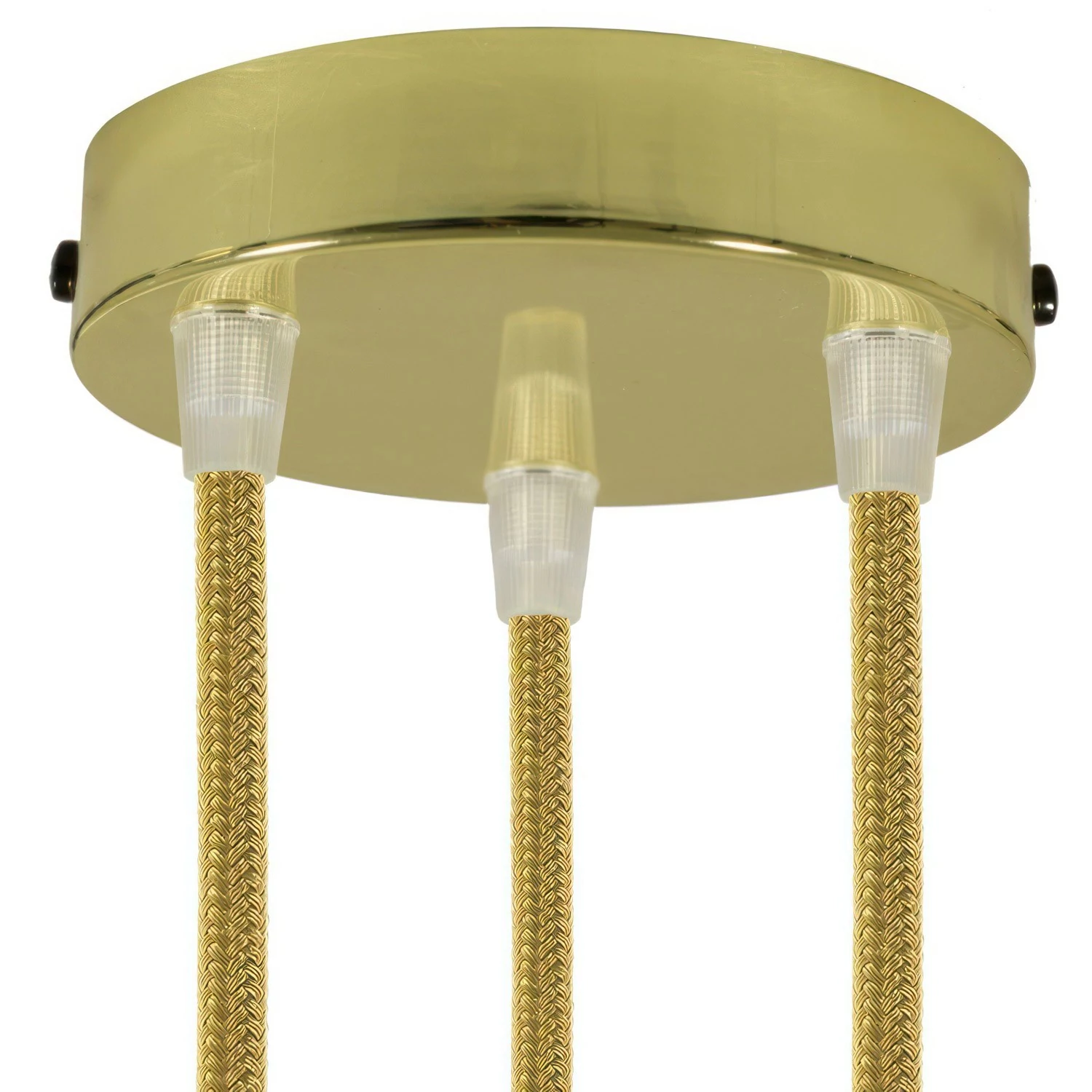 Zylindrischer 3-Loch-Lampenbaldachin Kit aus Metall - Messing