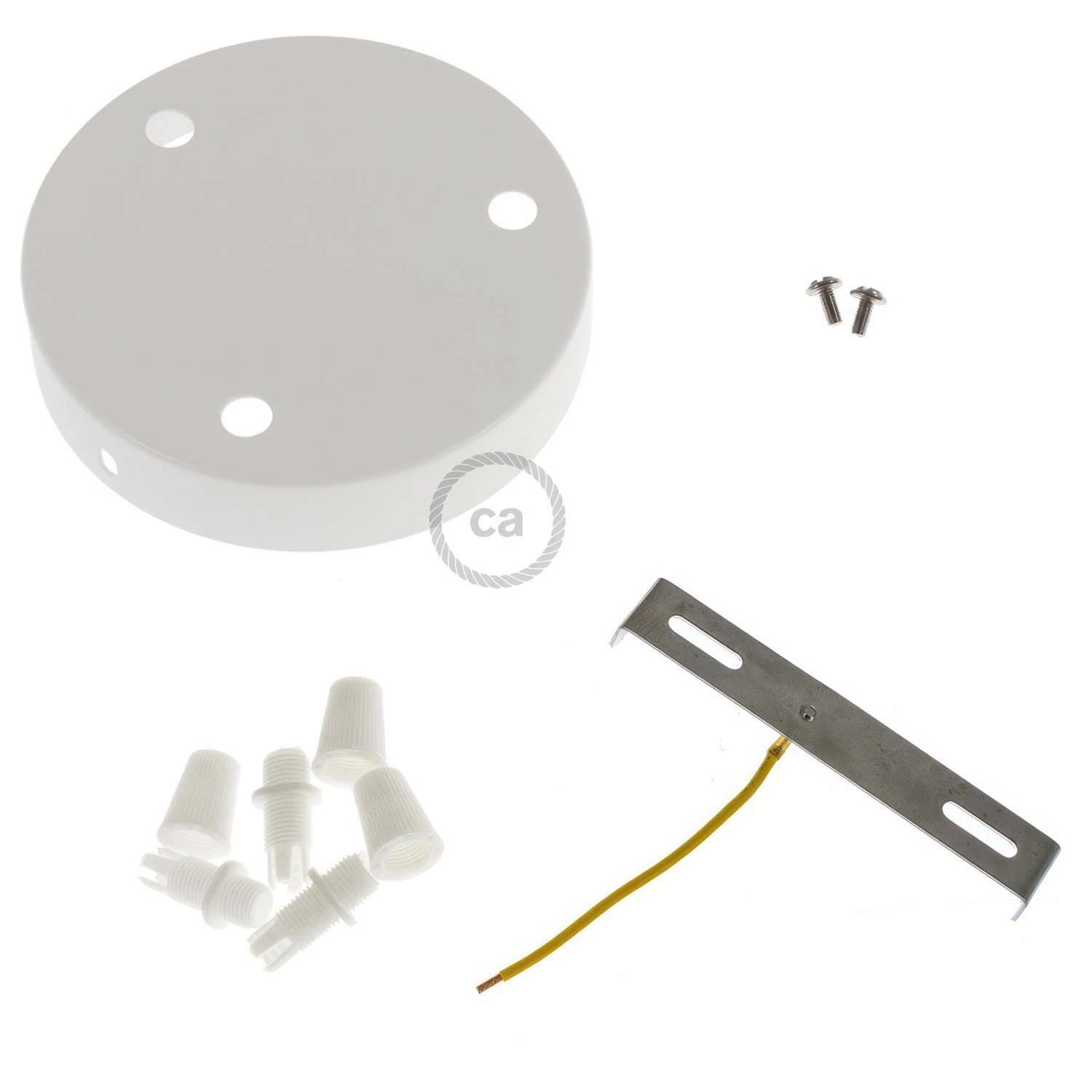 Zylindrischer 3-Loch-Lampenbaldachin Kit aus Metall
